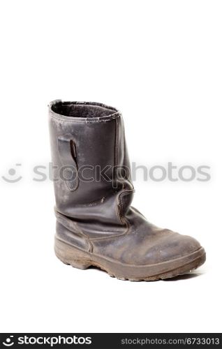 black boots of a worker safety