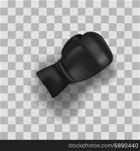 Black Boxing Glove on Grey Checkered Background. Black Boxing Glove