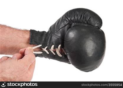 black boxing gloves isolated on white background