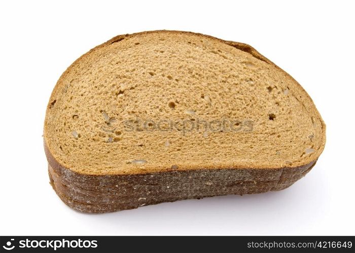 Black bread isolated on white background