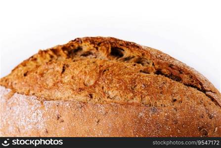Black bread on isolated white background