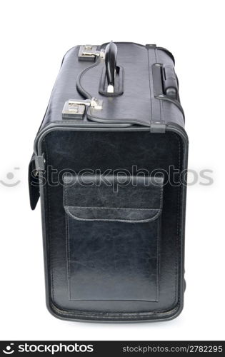 Black briefcase isolated on the white