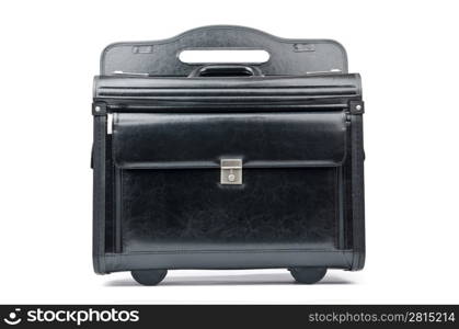 Black briefcase isolated on the white