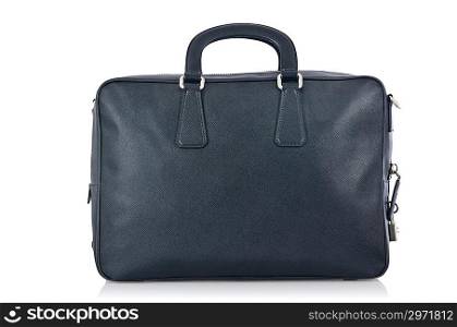 Black briefcase isolated on the white