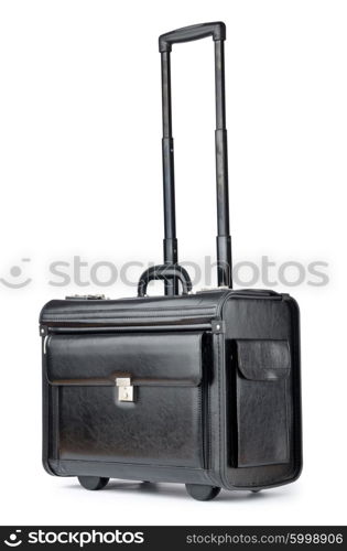 Black briefcase isolated on the white