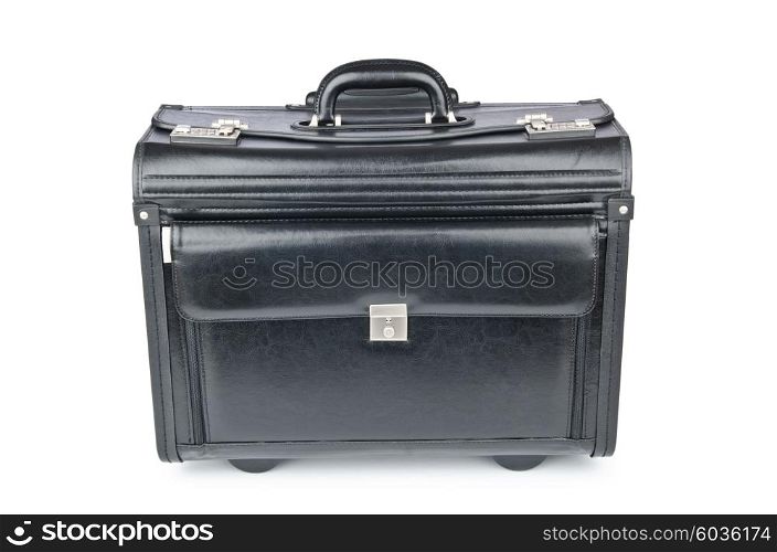 Black briefcase isolated on the white