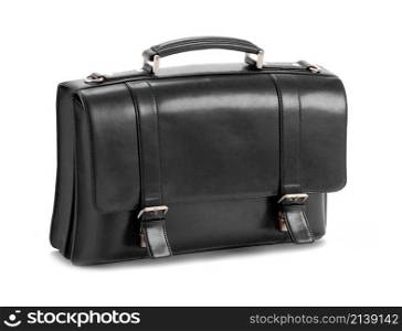 Black business briefcase isolated on white. Black business briefcase isolated