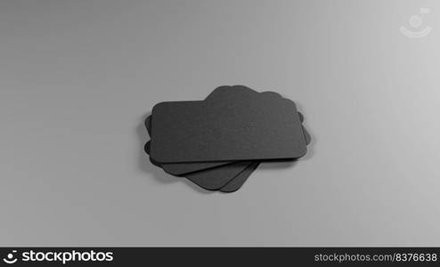 Black business cards blank mockup - template. 3d illustration