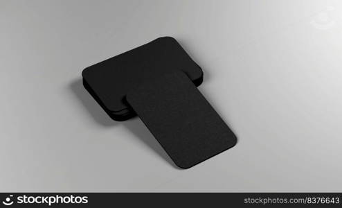 Black business cards blank mockup - template. 3d illustration