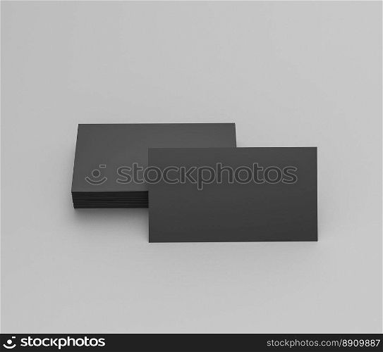 Black business cards blank mockup - template. 3d rendering. Black business cards blank mockup - template. 3d rendering.