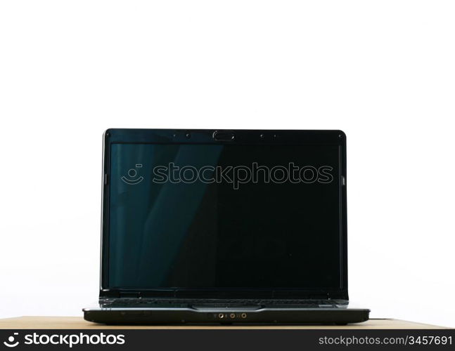 black business laptop on white background