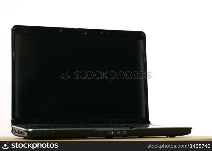 black business laptop on white background