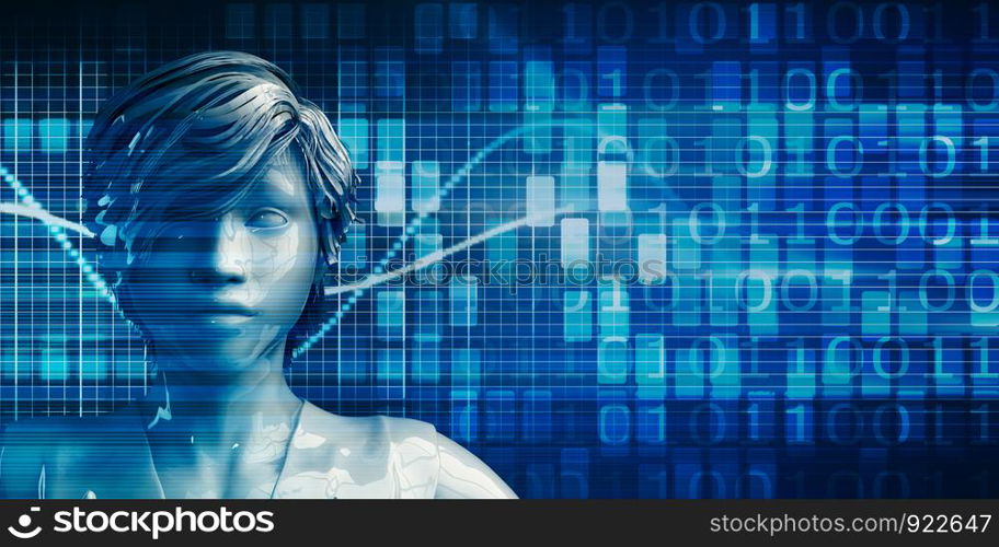 Black Business Woman Using Data Analytics Technology Concept Background. Black Business Woman Using Data Analytics Technology