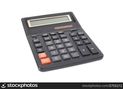 Black calculator isolated on the white background