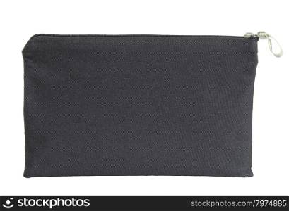 black canvas shopping bag isolated on white background with clipping path