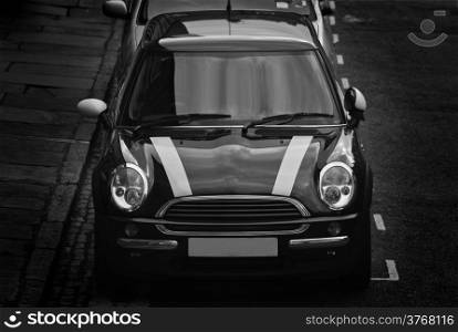black car on a street
