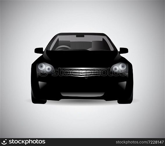 Black car side. silhouette Vector illustration