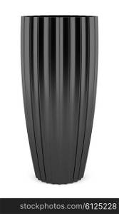 black ceramic vase isolated on white background