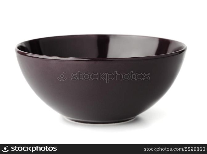 Black ceramics bowl isolated on white