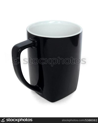 black ceramics coffee mug isolated on white
