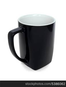 black ceramics coffee mug isolated on white