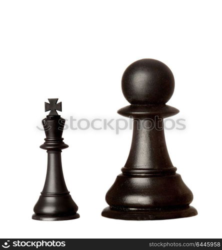 Black chess figures isolated on a white background