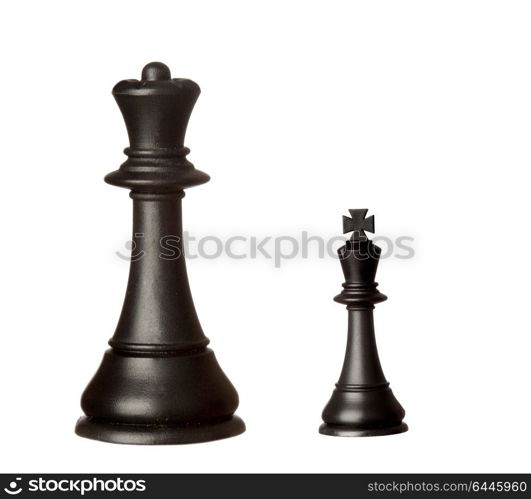 Black chess figures isolated on a white background