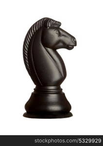 Black chess piece isolated on white background