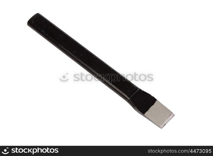 Black chisel tool isolated on a white background