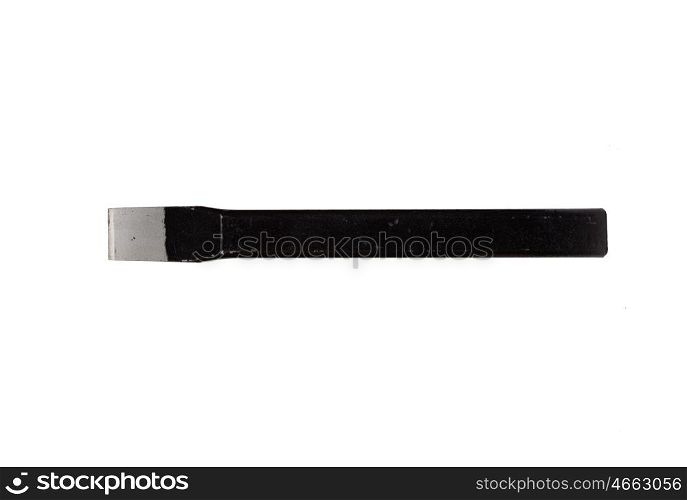 Black chisel tool isolated on a white background