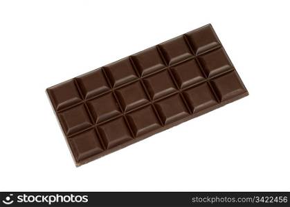 Black chocolate isolated on a white background