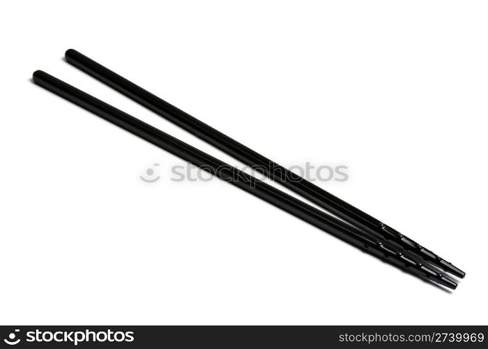 black Chopsticks isolated on white background
