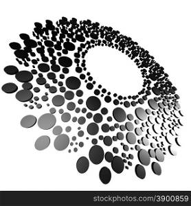 Black circle with dot image with hi-res rendered artwork that could be used for any graphic design.. Black circle with dot