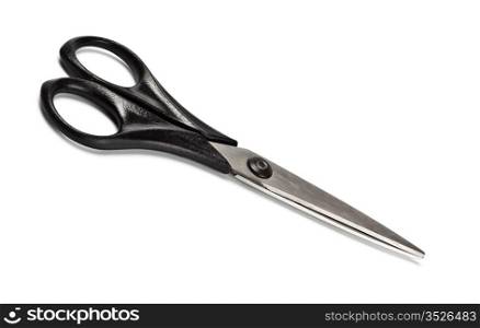 black closed scissors isolated on white