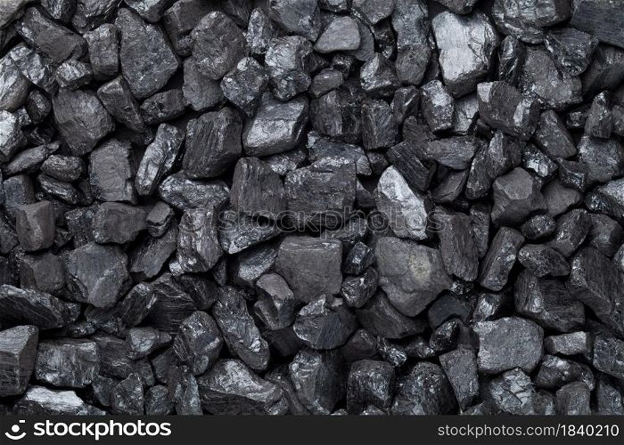 Black coal background. Top view. Black Coal Background Top View