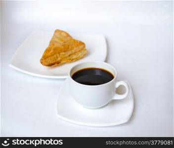 black coffee and pie for breakfast
