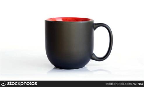 black coffee cup on a white background.