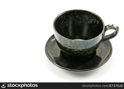 black coffee cup over a white background
