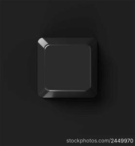 Black color keyboard input button on background. Abstract object and technology concept. 3D illustration rendering