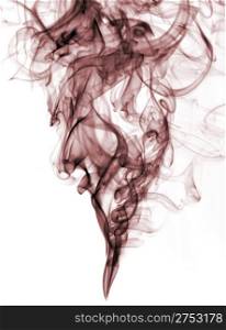 black color smoke from white background . The abstract image of a smoke on a white background