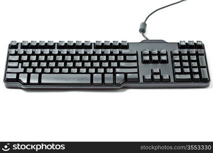 Black computer keyboard isolated on white background