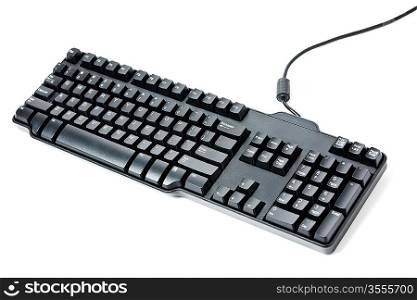 Black computer keyboard isolated on white background