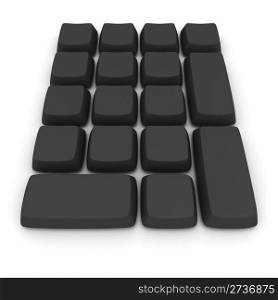 Black computer keys without symbols