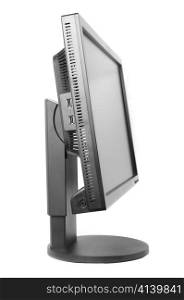 black computer monitor isolated on white