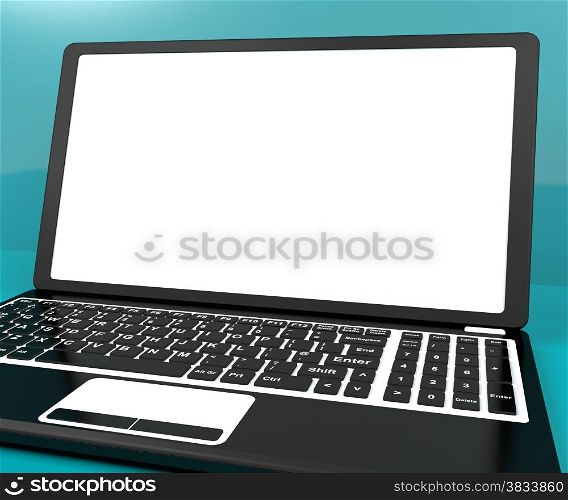 Black Computer On Desk With White Copyspace. Black Computer On Desk With White Copy Space