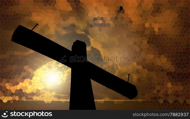 Black cross against the sky