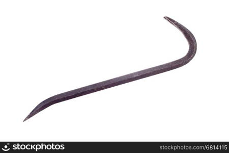 Black crowbar isolated with clipping path, white background