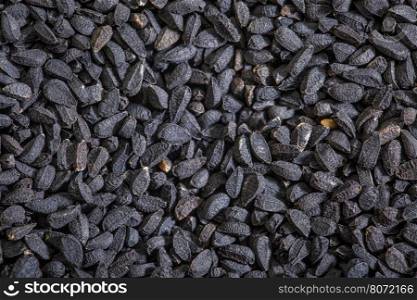 black cumin seeds (Nigella sativa) - closeup background