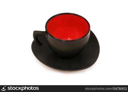 Black cup isolated on the white background
