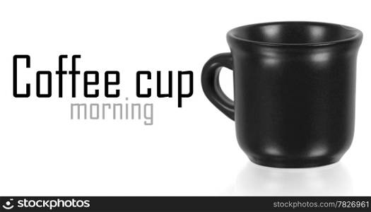 Black cup on the white background